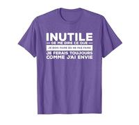 Inutile De Me Dire Ce Que Je Dois Faire T-Shirt, Homme, Violet Chiné, 3XL