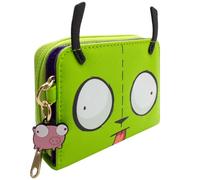 Invader Alien Zim Pose Classique avec Breloque Cochon Porte-Monnaie/Portefeuille Pochette Poche à Monnaie & Porte-Cartes, Vert