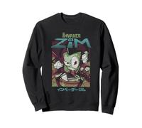 Invader Zim Classroom Scene with Kanji Retro Y2K Cartoon Sweatshirt