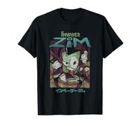 Invader Zim Classroom Scene with Kanji Retro Y2K Cartoon T-Shirt