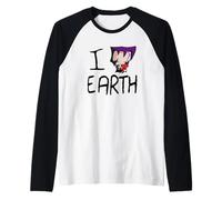 Invader Zim Gaz I Heart Earth Funny Vintage Cartoon Manche Raglan