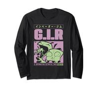 Invader Zim GIR Poses Pastel Vintage Cartoon Manche Longue