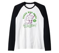 Invader Zim Guess Who Made Waffles! Gir Distressed Manche Raglan