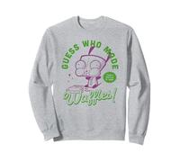 Invader Zim Guess Who Made Waffles! Gir Distressed Sweatshirt