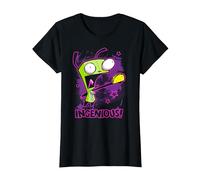 Invader Zim Ingenious Taco Gir Y2K Cartoon T-Shirt, Femme, Noir, L
