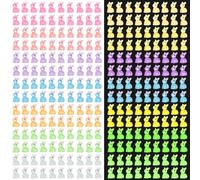 Invalidism Lot de 70 mini lapins lumineux en résine - Figurines miniatures phosphorescentes réalistes - Pour décoration de maison de poupée, décoration de fête d'anniversaire