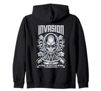 Invasion Alien Encounter SciFi Mystère Cosmique Au-delà du futur Sweat à Capuche