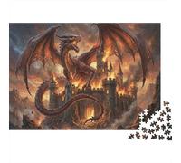 Invasion du Dragon vicieux Puzzle 1000 Pièces Adultes Et Enfants, Déco Murale,Premium,Carton,Défi,Jeu Éducatif,Dès 14 Ans,Anti-Stress,Détente,Casse-tête 52x38cm