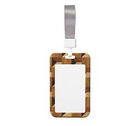 INVEES Porte-badge en bois avec clip vertical pour carte d'identité