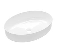 Invena Astri lavabo 55x41 cm ovale à poser blanc CE-30-001