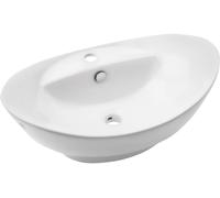 Invena Esla lavabo 59x39 cm ovale à poser blanc CE-35-001