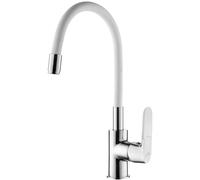 Invena Joga mitigeur de cuisine sur pied chrome-blanc BZ-32-L02
