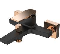 Invena Midnight mitigeur bain-douche murale noir-doré BW-35-014