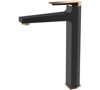 Invena Midnight mitigeur de lavabo sur pied noir-doré BU-35-W14