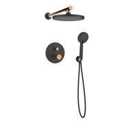 Invena Moonlight ensemble de douche encastré oui noir BS-77-014