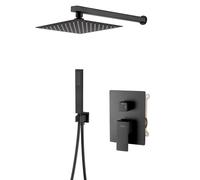 Invena Paros ensemble de douche encastré oui noir BS-09-004