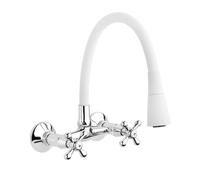 Invena Roma mitigeur de cuisine murale chrome-blanc BC-24-E2S