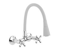 Invena Roma mitigeur de cuisine murale chrome-graphite/gris BC-24-E5S