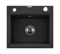 Invena Tesalia évier en granit 48x44 cm noir AZ-01-041