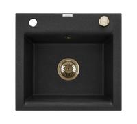 Invena Tesalia évier en granit 48x44 cm noir AZ-01-Z41