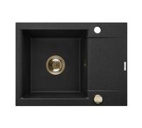 Invena Tesalia évier en granit 59x44 cm noir AZ-01-Z42