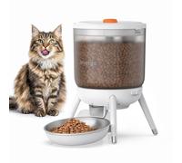 Invengo Distributeur Croquettes Chat Automatique Programmable, Double Alimentation Électrique, Conception Anti-Insecte, Trémie 3L - Distributeur de Croquettes pour Chat et Petit Chien, Blanc