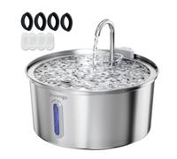 Invengo MeowFlow B40 Fontaine à Eau Chat 3,2 L, Double Mode d’écoulement, Ultra silencieuse <30 DB, INOX 304, Facile à Nettoyer, Anti-éclaboussures, 4 filtres Inclus