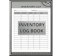 Inventory log Book: 8.5x11 in/ 50 pages