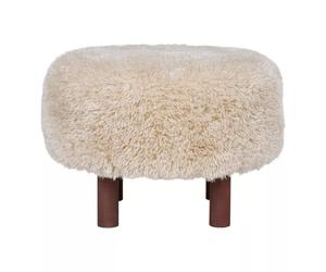 INVERNESS - Pouf imitation fourrure beige Beige