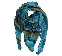 Invero, Écharpe triangulaire en laine mérinos Kyra, 100 % laine, pétrole, Groß (lange Seite 220cm, kurze Seiten 165 cm)
