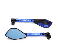 Inversant Rétroviseur Pour MT-07 FZ07 2014-2021 2019 CNC Rétroviseurs De Guidon De Moto En Aluminium Miroir Anti-éblouissement Bleu(4)
