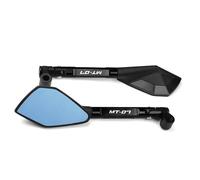 Inversant Rétroviseur Pour MT-07 FZ07 2014-2021 2019 CNC Rétroviseurs De Guidon De Moto En Aluminium Miroir Anti-éblouissement Bleu(5)