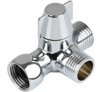 Inverseur à 3 voies - QLOUNI - Laiton massif - Chrome poli - Filetage 12,7 mm