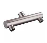 Inverseur de collecteur à double sortie pour pommeau de douche conçu pour deux jets de douche simultanés en acier inoxydable avec finition nickel brossé