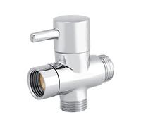 Inverseur de douche, 3-Way T Shape Diverter Shut Off Valve Shower Toilet Bidet Sprayer Water Adapter for Hand Held Showerhead and Fixed Spray Head, G1/2" Shower Head Diverter Valve