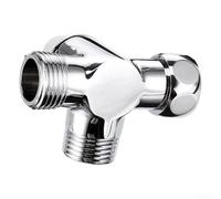 Inverseur de douche à 3 voies en laiton 1,27 cm, adaptateur en T pour séparateur de tuyau de douche, sélecteur de débit d'eau avec bobine rotative à 180°