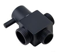 Inverseur de douche à corps en cuivre avec entrée simple et double sortie compatible avec robinets standard pour salle de bain (noir)