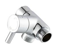 Inverseur De Douche Adaptateur de bras douche en laiton à 3 voies, vanne dérivation G1/2 ''pour pomme main et fixe(Chrome)