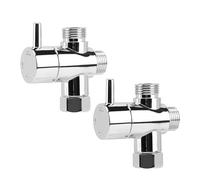 Inverseur De Douche Valve de dérivation pomme douche à 3 voies G1/2, adaptateur commutateur trois fonctions, connecteur robinet salle bains, séparateur d'eau(2PCS)
