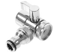 Inverseur de Robinet 1/2 Pouce Adaptateur Tuyau Machine à Laver | Répartiteur en Métal Argenté, Poignée de Commande, Raccord Trois Quarts, Arrivée Simultanée pour Évier, ou Arrosage