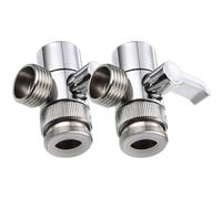 Inverseur de Robinet D’évier Argenté 2 Pièces en Alliage de Zinc | Évier et Machine à Laver, Remplacement D’un Ancien Inverseur, Séparation D’eau, Adaptateur Pratique