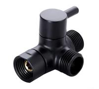 Inverseur d'eau à trois fonctions pour les configurations de douche de salle de bain offrant fixe uniquement à la main ou les deux modes (noir)