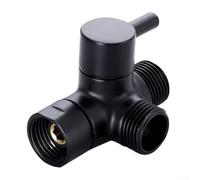 Inverseur d'eau à trois voies, 1,27 cm NPT en laiton avec mode pause pour une configuration à double tête, mise à niveau facile de la salle de bain (noir)
