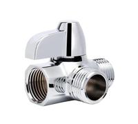 Inverseur Douche Vanne de dérivation 3 voies en cuivre, connecteur G1/2 for robinet de douche, accessoire de salle de bain monté(Silver)