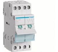 Hager Inverseur 2 pôles SFT225, 25 A, amont, I-0-II