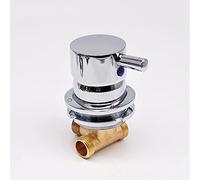 Inverseur Sortie à 1 Voie Filetage Vis Intubation Robinet Douche Robinet Laiton Froid et Chaud Mélangeur Eau Froide Chaude 50-55mm Taille Trou, Noyau Valve Céramique, Poignée Unique (Filetage Vis 1)