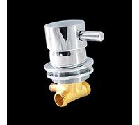 Inverseur Sortie à 1 Voie Filetage Vis Intubation Robinet Douche Robinet Laiton Froid et Chaud Mélangeur Eau Froide Chaude 50-55mm Taille Trou, Noyau Valve Céramique, Poignée Unique (Intubation 1)