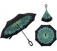 Inverted Umbrella with Hands Free C-Shaped Handle Double Layer Windproof Anti-UV Sun Umbrella Ideal for Travel and Car.[V708]