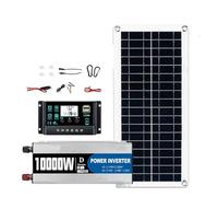 Inverter Convertisseur Kit Complet Système Solaire 10000W 12V 220V Contrôleur 100a Panneau 200W Onduleur Hors Réseau Maison/Camping Alimentation Secours Balcon(110V Solar kit)