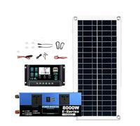 Inverter Convertisseur Kit Complet Système Solaire Hors Réseau 8000W Contrôleur 100A Panneau 200W pour Maison/Camping Sauvegarde Onduleur Dual12V/24V À 110V/220V(110V Solar kit)